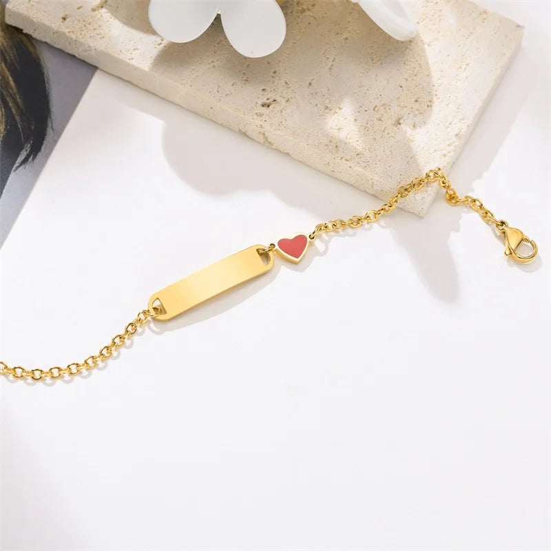 Bracelet Bébé Personnalisé avec Prénom – Plaqué Or 14K – Cadeau de Naissance Garçon ou Fille LDXdesign07