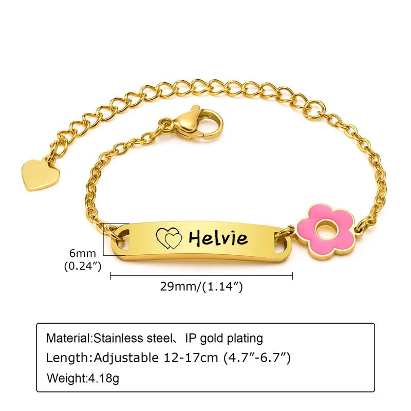 Bracelet Bébé Personnalisé avec Prénom – Plaqué Or 14K – Cadeau de Naissance Garçon ou Fille LDXdesign07