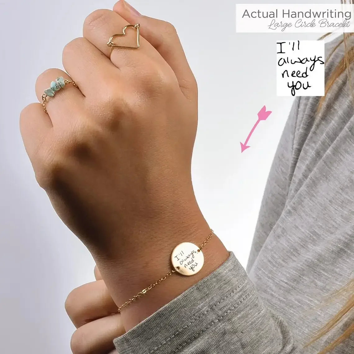 **Bracelet Personnalisé avec Écriture Manuscrite | Gravure Signature, Dessin d’Enfant ou Message Unique – Cadeau Souvenir Inoubliable par LDXdesign07**