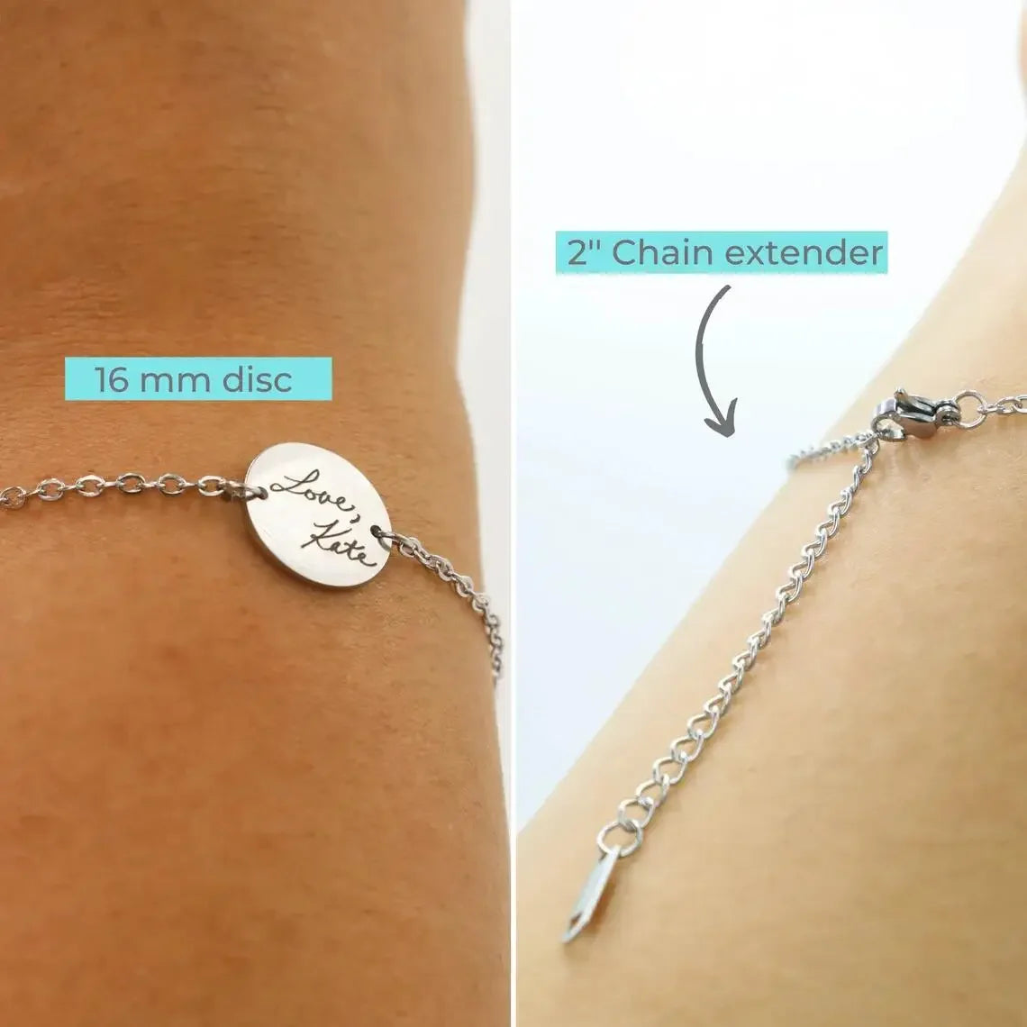 **Bracelet Personnalisé avec Écriture Manuscrite | Gravure Signature, Dessin d’Enfant ou Message Unique – Cadeau Souvenir Inoubliable par LDXdesign07**