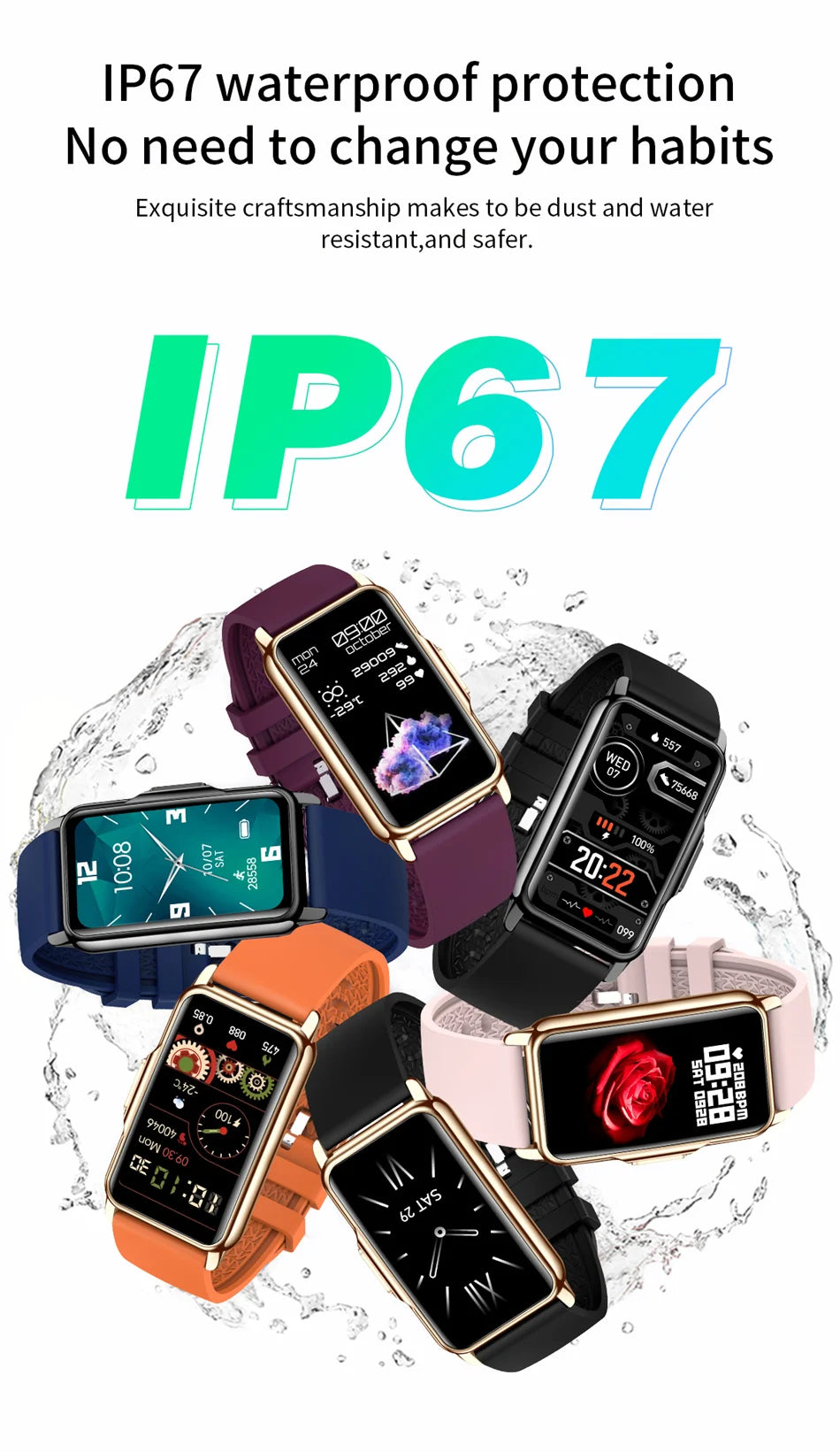 Montre Connectée Sport 2024 – Écran Tactile 1.47" | Tracker Fitness, Cardio, Sommeil, Notifications | Étanche IP67 | Pour iOS & Android