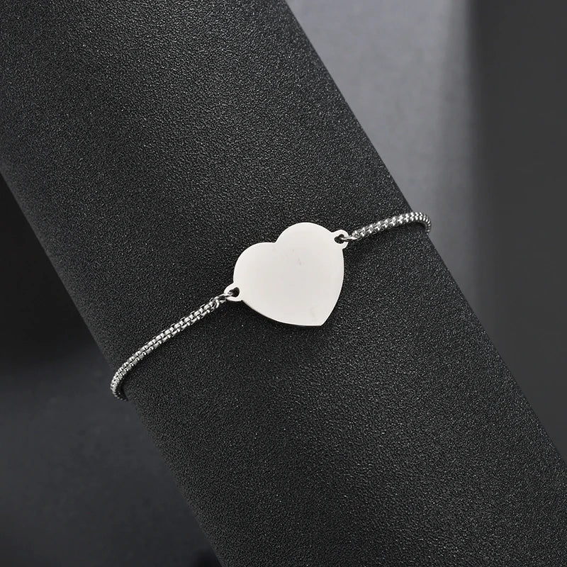 Bracelet Personnalisé Gravure Photo & Prénom – Acier Inoxydable Cœur Gravé | Cadeau Sur-Mesure Unisexe | Auxauxme x LDXdesign07