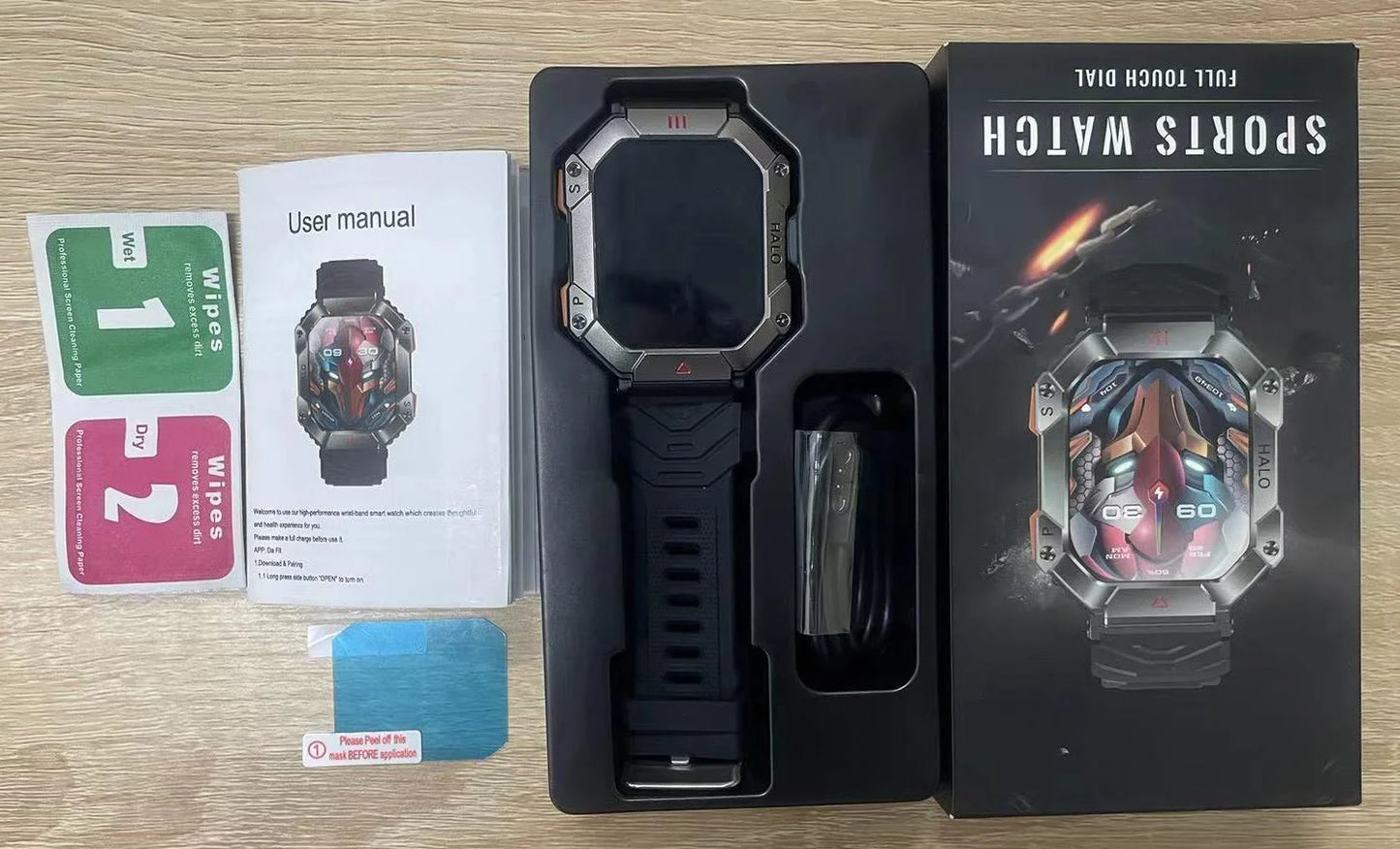  Montre Connectée Intelligente Homme – Design Militaire, Étanche, Multifonction – Compatible Android & iOS