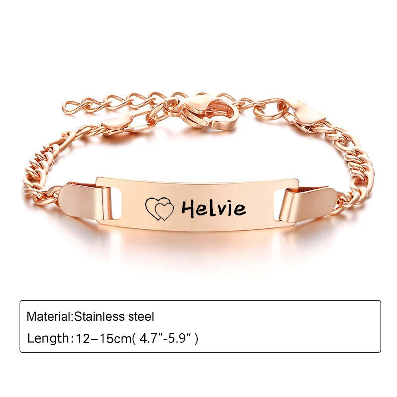 Bracelet Bébé Personnalisé avec Prénom – Plaqué Or 14K – Cadeau de Naissance Garçon ou Fille LDXdesign07
