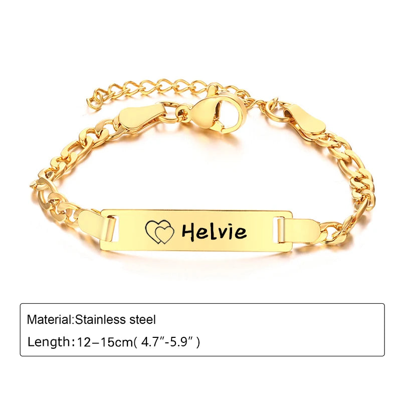 Bracelet Bébé Personnalisé avec Prénom – Plaqué Or 14K – Cadeau de Naissance Garçon ou Fille LDXdesign07