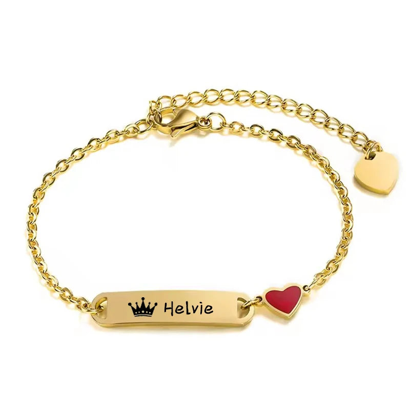 Bracelet Bébé Personnalisé avec Prénom – Plaqué Or 14K – Cadeau de Naissance Garçon ou Fille LDXdesign07