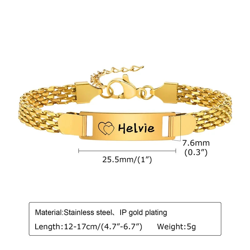 Bracelet Bébé Personnalisé avec Prénom – Plaqué Or 14K – Cadeau de Naissance Garçon ou Fille LDXdesign07