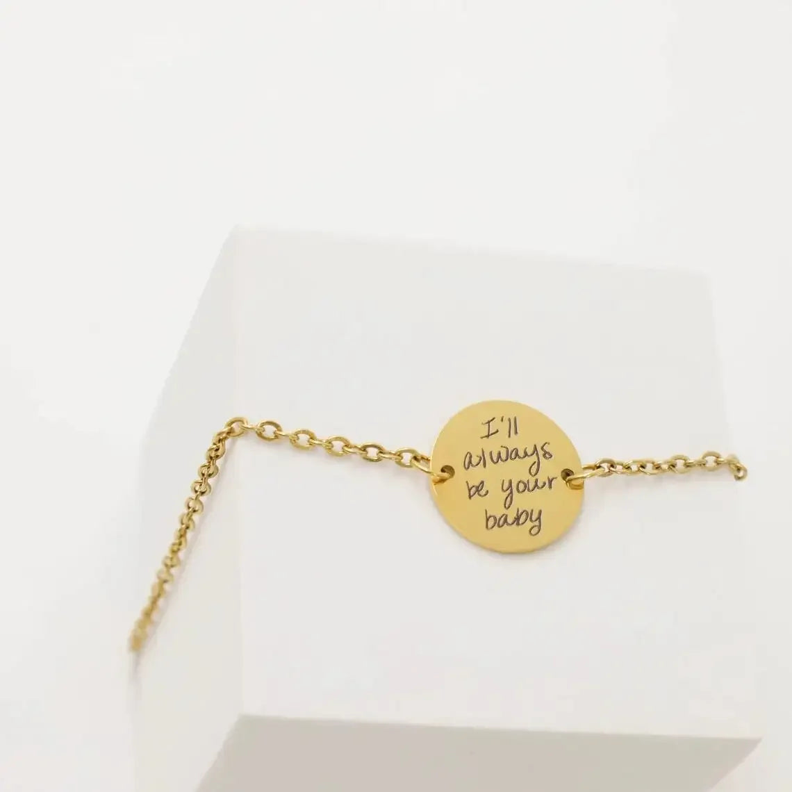 **Bracelet Personnalisé avec Écriture Manuscrite | Gravure Signature, Dessin d’Enfant ou Message Unique – Cadeau Souvenir Inoubliable par LDXdesign07**