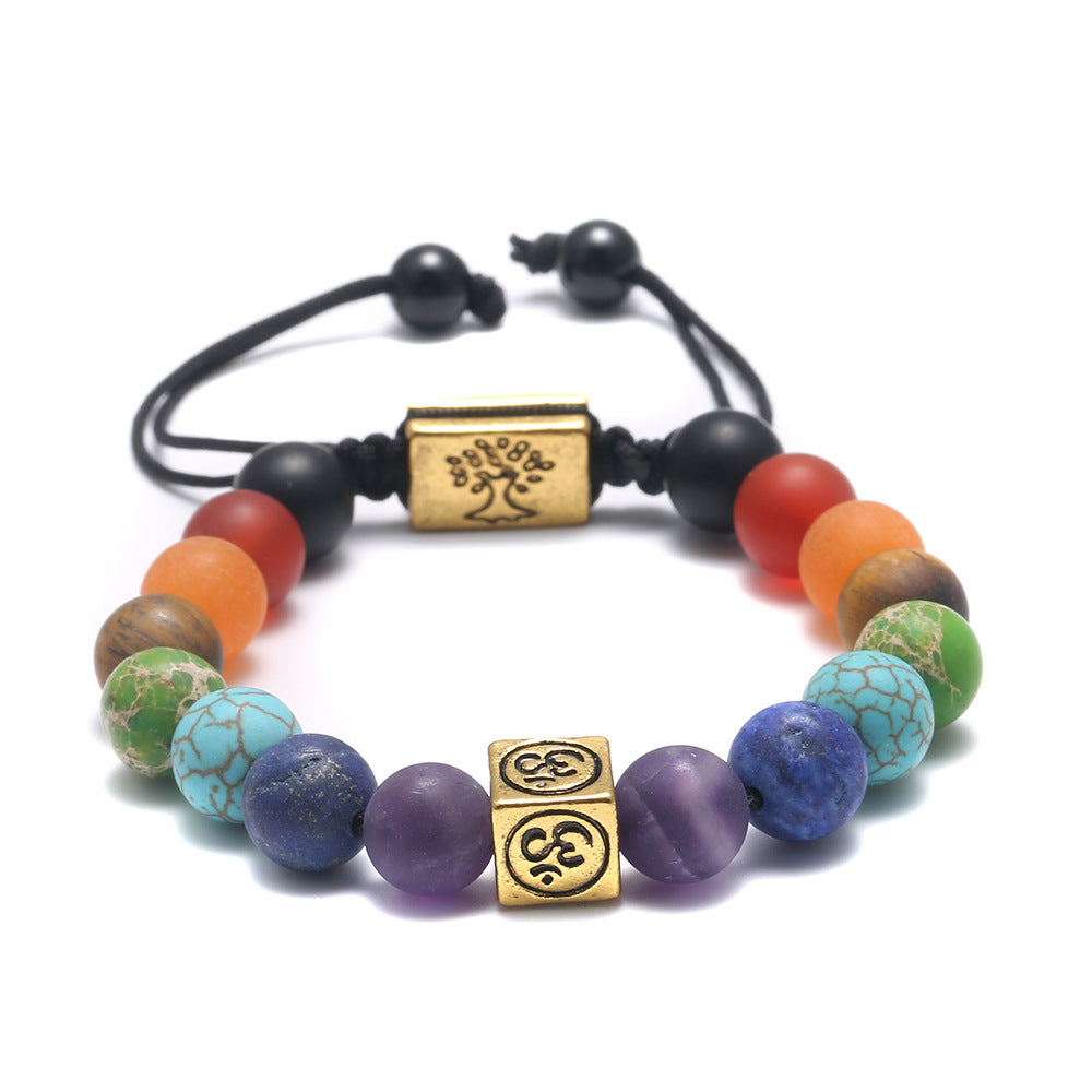 AliExpress Hot Model Tree Of Life Bracelet Stone 7 Chakras