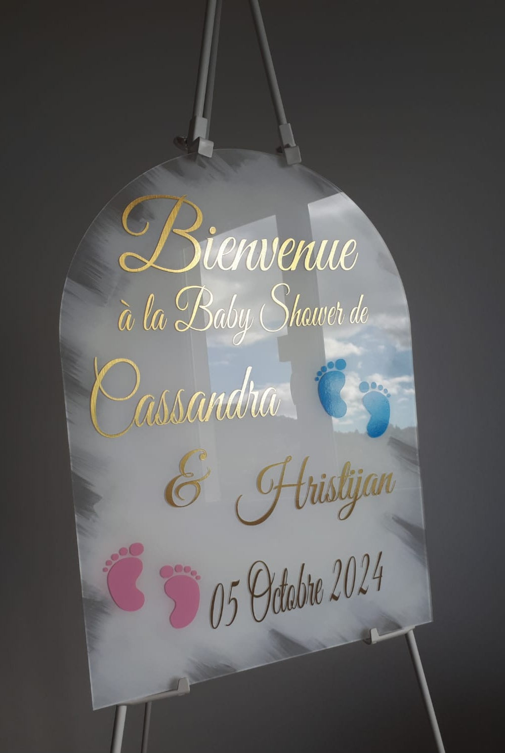 Panneau de Bienvenue Personnalisé en Plexiglas – Format Arche – LDXdesign07