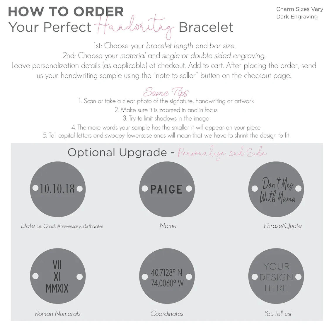 **Bracelet Personnalisé avec Écriture Manuscrite | Gravure Signature, Dessin d’Enfant ou Message Unique – Cadeau Souvenir Inoubliable par LDXdesign07**
