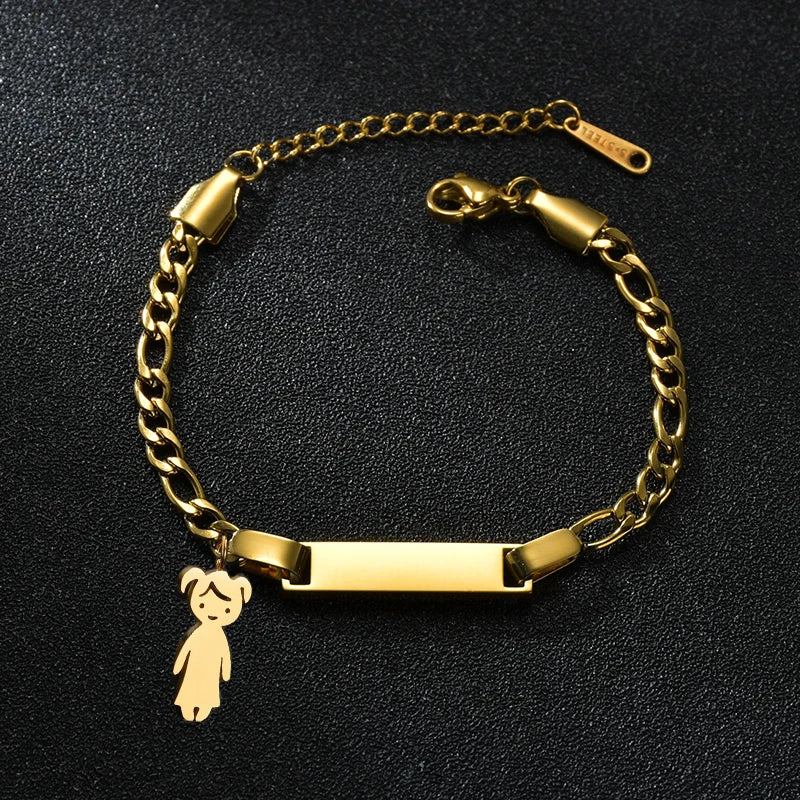 Bracelet Personnalisé avec Couronne – Acier Inoxydable | Gravure Prénom ou Date | Cadeau Naissance, Anniversaire, Femme, Enfant LDXdesign07