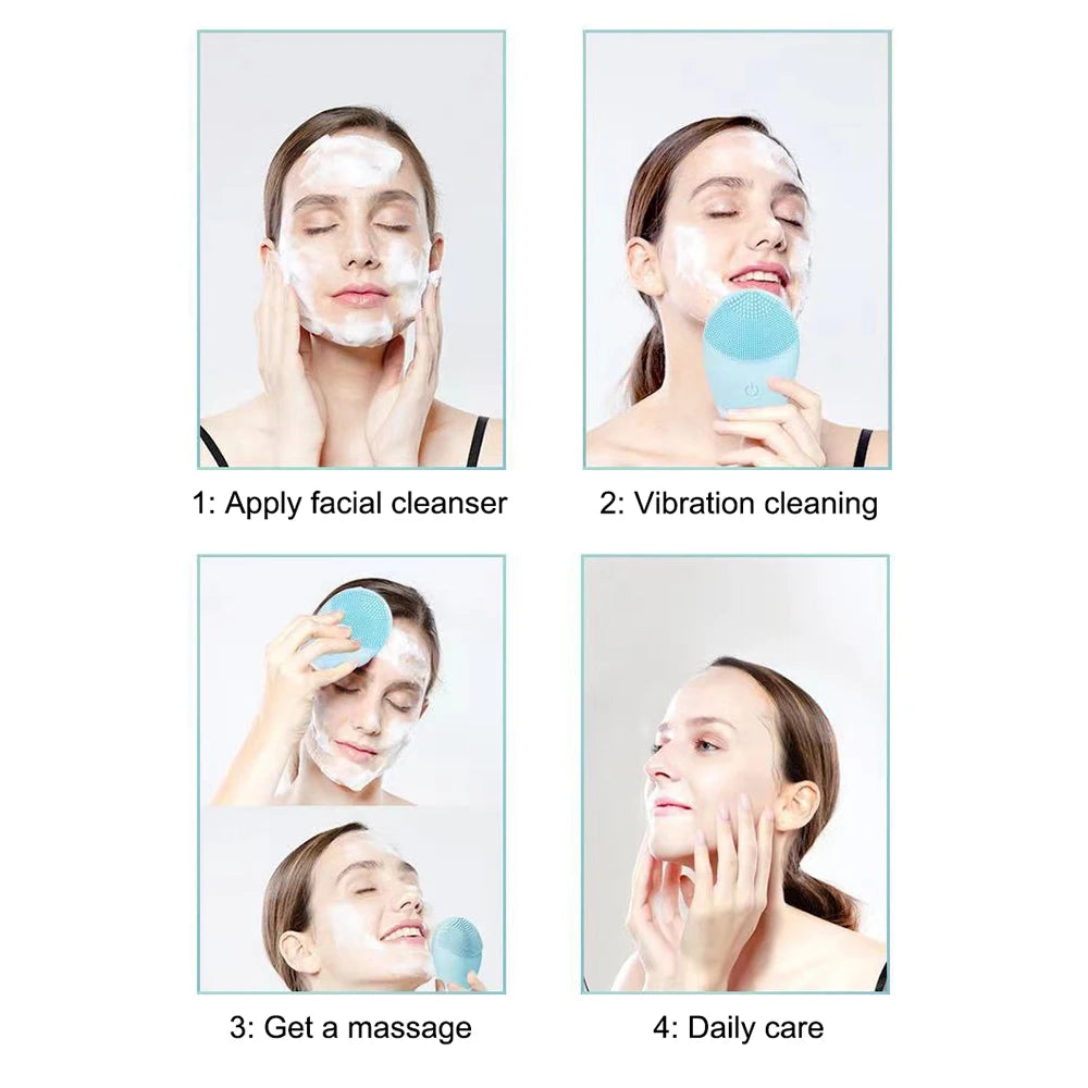 &nbsp;Brosse Nettoyante Visage Électrique en Silicone – Cadeau Beauté Utile &amp; Moderne | LDXdesign07