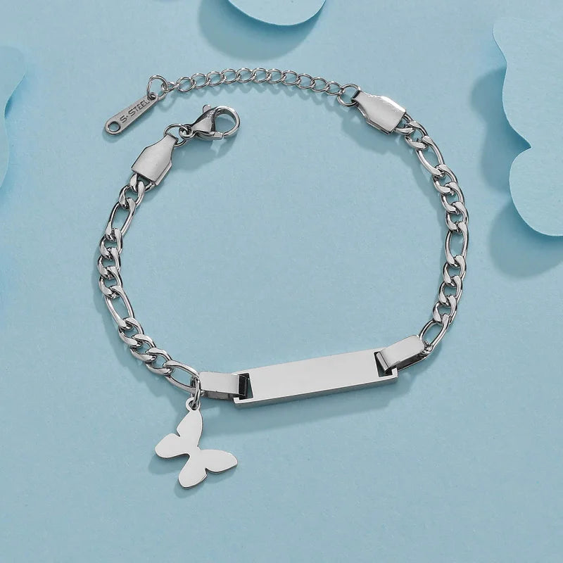Bracelet Personnalisé avec Couronne – Acier Inoxydable | Gravure Prénom ou Date | Cadeau Naissance, Anniversaire, Femme, Enfant LDXdesign07