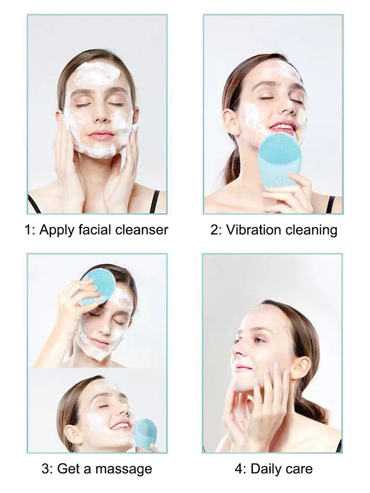 &nbsp;Brosse Nettoyante Visage Électrique en Silicone – Cadeau Beauté Utile &amp; Moderne | LDXdesign07