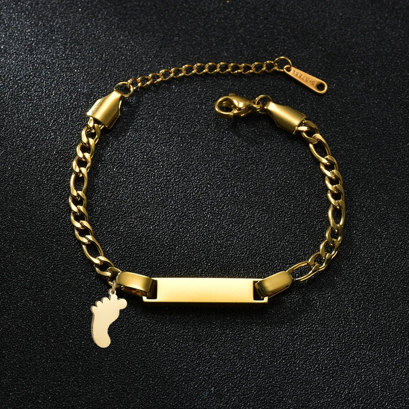 Bracelet Personnalisé avec Couronne – Acier Inoxydable | Gravure Prénom ou Date | Cadeau Naissance, Anniversaire, Femme, Enfant LDXdesign07