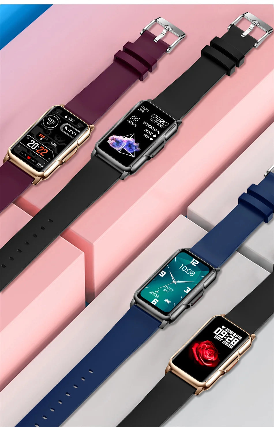 Montre Connectée Sport 2024 – Écran Tactile 1.47" | Tracker Fitness, Cardio, Sommeil, Notifications | Étanche IP67 | Pour iOS &amp; Android