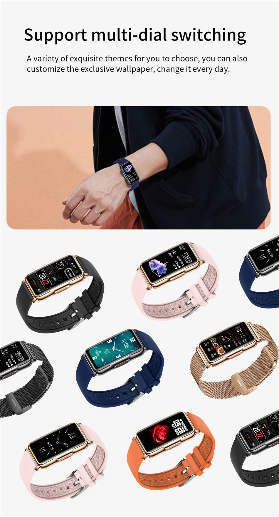 Montre Connectée Sport 2024 – Écran Tactile 1.47" | Tracker Fitness, Cardio, Sommeil, Notifications | Étanche IP67 | Pour iOS &amp; Android