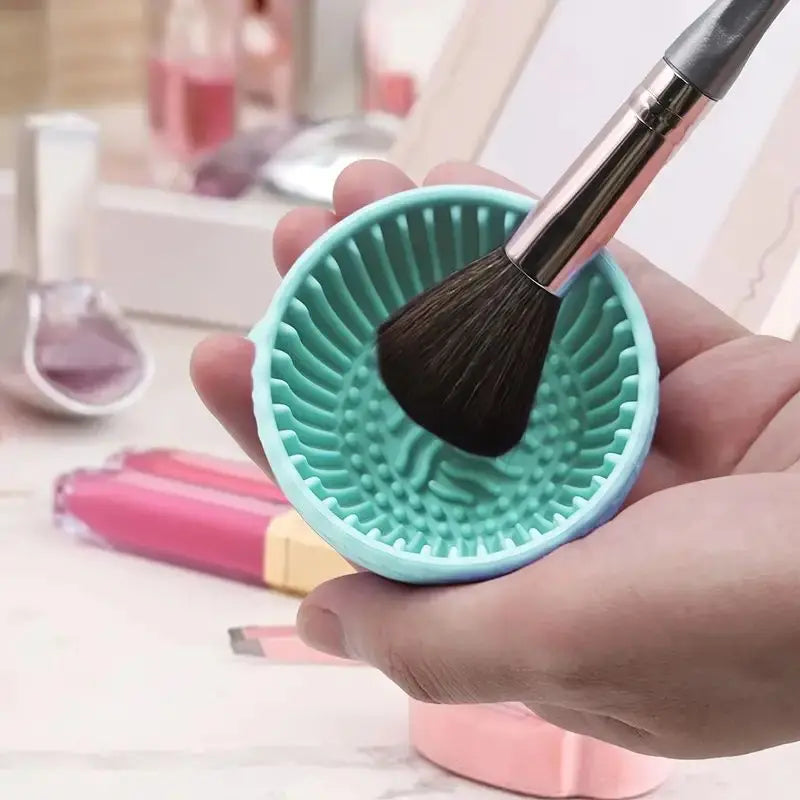 QuickClean – Nettoyeur de Pinceaux Maquillage en Silicone Antidérapant | Nettoyage Profond Facile &amp; Efficace