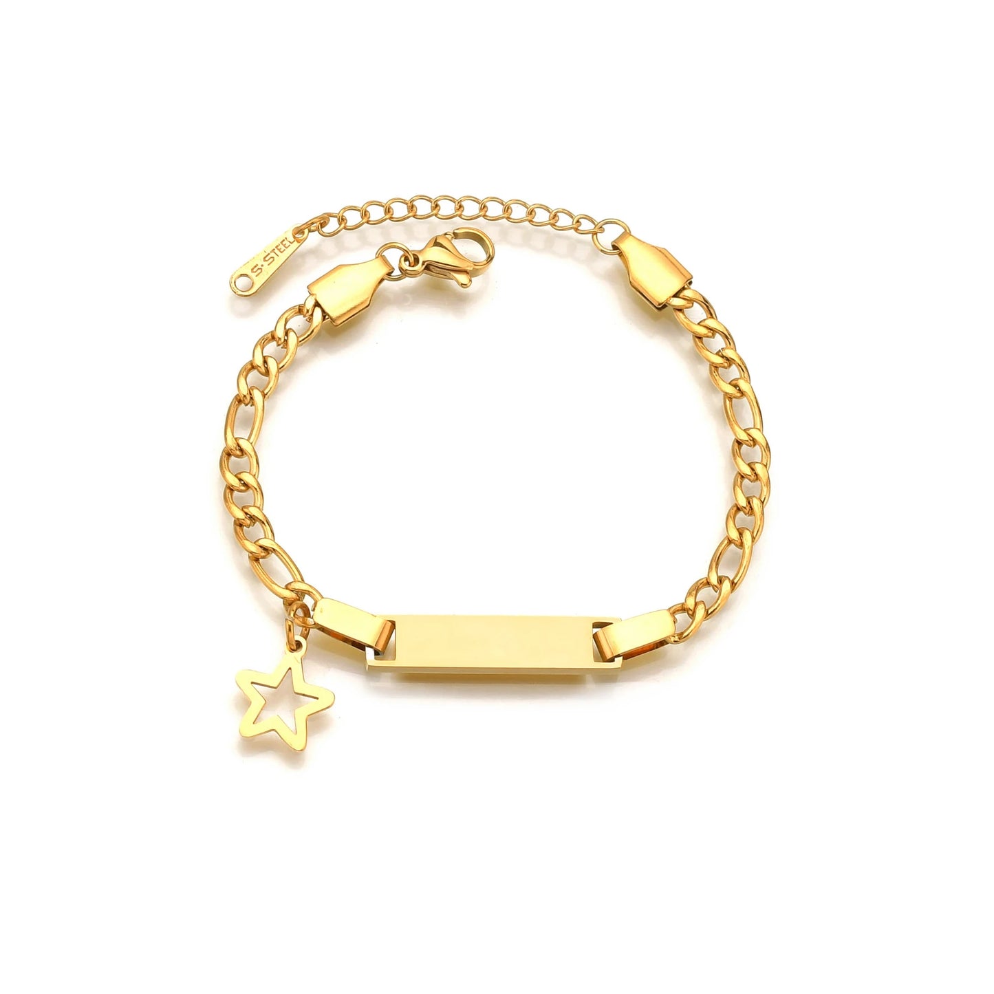 Bracelet Personnalisé avec Couronne – Acier Inoxydable | Gravure Prénom ou Date | Cadeau Naissance, Anniversaire, Femme, Enfant LDXdesign07