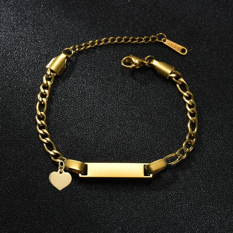 Bracelet Personnalisé avec Couronne – Acier Inoxydable | Gravure Prénom ou Date | Cadeau Naissance, Anniversaire, Femme, Enfant LDXdesign07