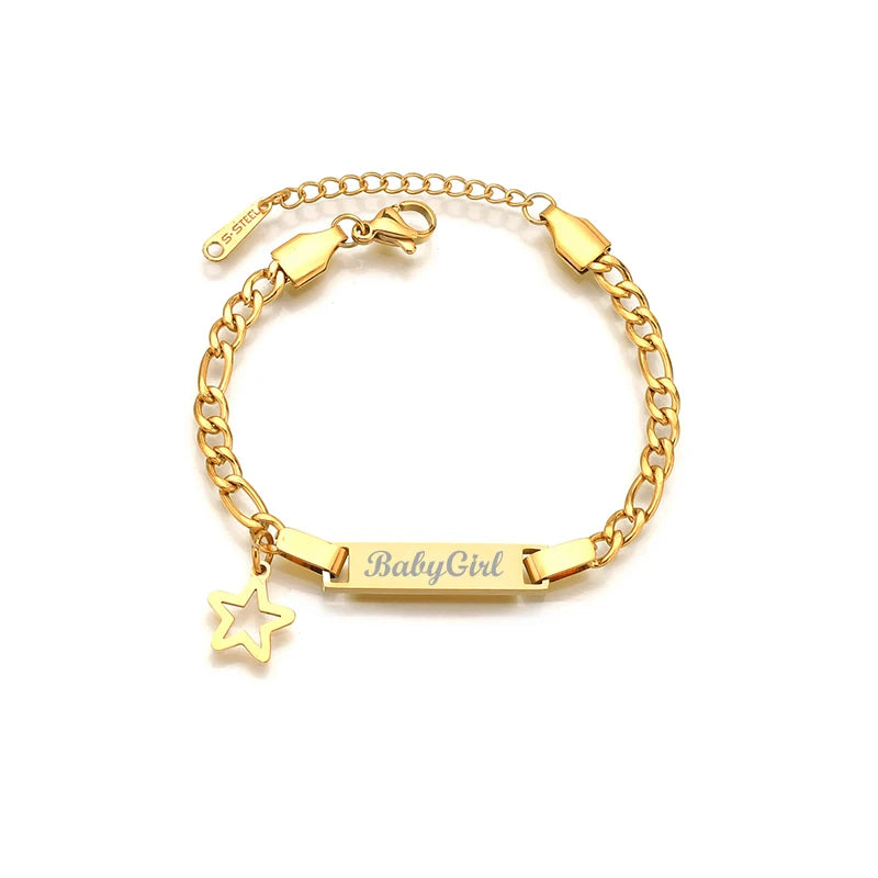 Bracelet Personnalisé avec Couronne – Acier Inoxydable | Gravure Prénom ou Date | Cadeau Naissance, Anniversaire, Femme, Enfant LDXdesign07