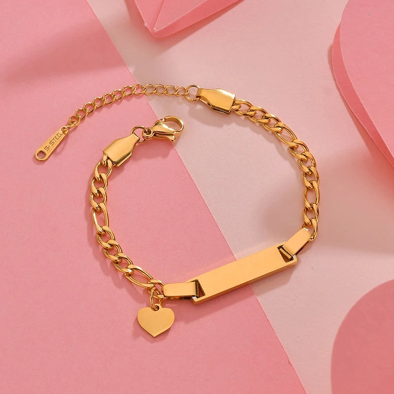 Bracelet Personnalisé avec Couronne – Acier Inoxydable | Gravure Prénom ou Date | Cadeau Naissance, Anniversaire, Femme, Enfant LDXdesign07
