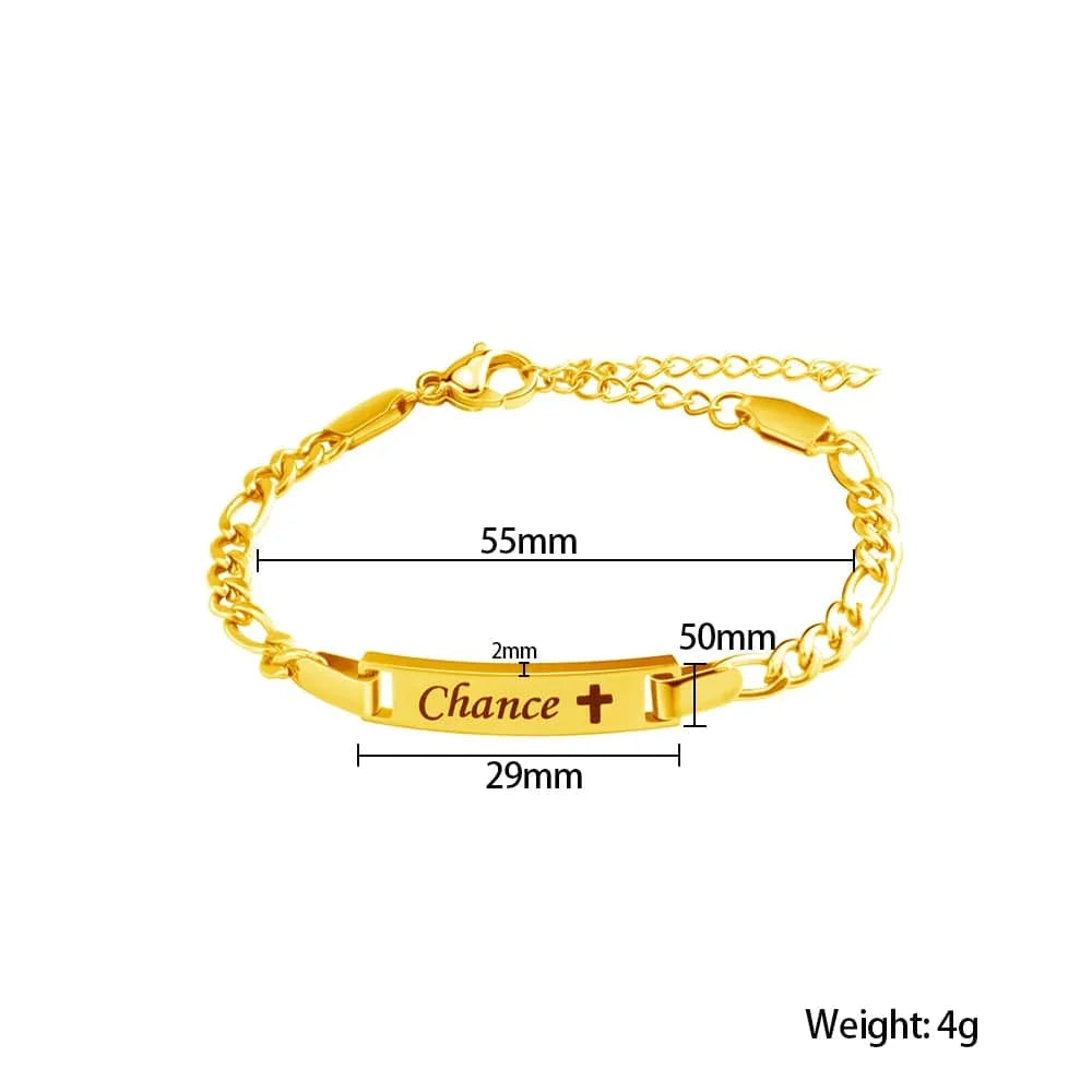 **Bracelet Bébé Personnalisé avec Pierre de Naissance – Gravure Prénom &amp; Date | Chaîne Figaro Ajustable – Cadeau Naissance ou Baptême par LDXdesign07*