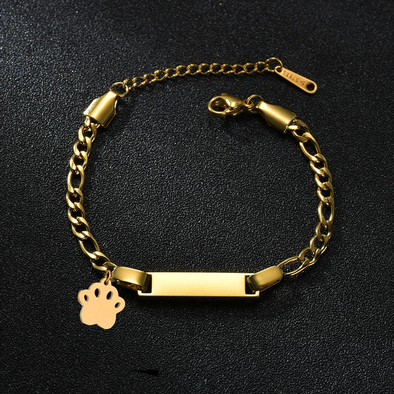 Bracelet Personnalisé avec Couronne – Acier Inoxydable | Gravure Prénom ou Date | Cadeau Naissance, Anniversaire, Femme, Enfant LDXdesign07