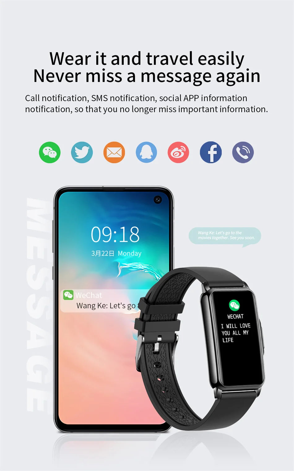 Montre Connectée Sport 2024 – Écran Tactile 1.47" | Tracker Fitness, Cardio, Sommeil, Notifications | Étanche IP67 | Pour iOS &amp; Android