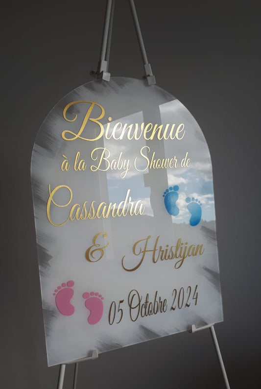 Panneau de Bienvenue Personnalisé en Plexiglas – Format Arche – LDXdesign07