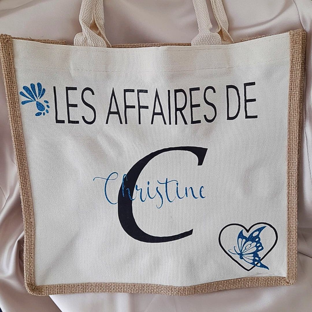 Sac en toile de jute personnalisé – 4 tailles disponibles -- LDXdesign07