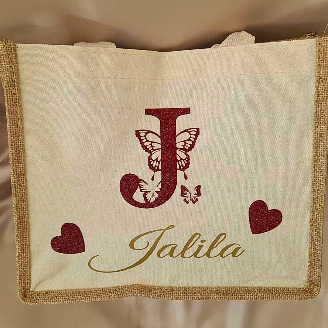 Sac en toile de jute personnalisé – 4 tailles disponibles -- LDXdesign07